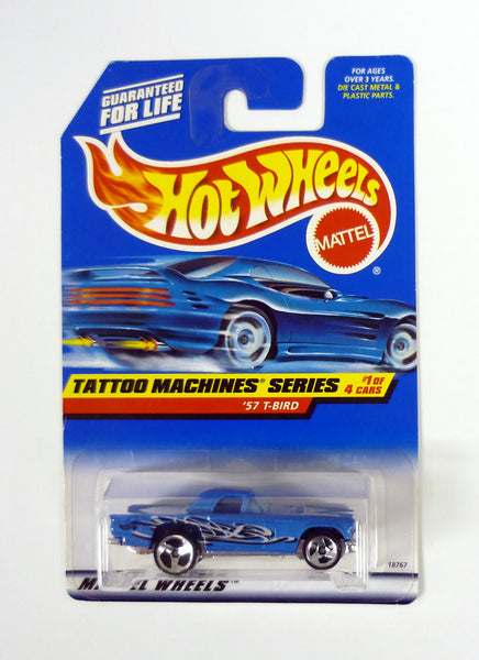 Hot Wheels '57 T-Bird #685 Tattoo Machines Series 1 of 4 Blue Die-Cast Car 1998