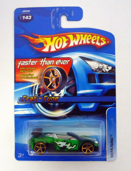 Hot Wheels Trak-Tune #143 Faster Than Ever Green Die-Cast Car FTE 2006