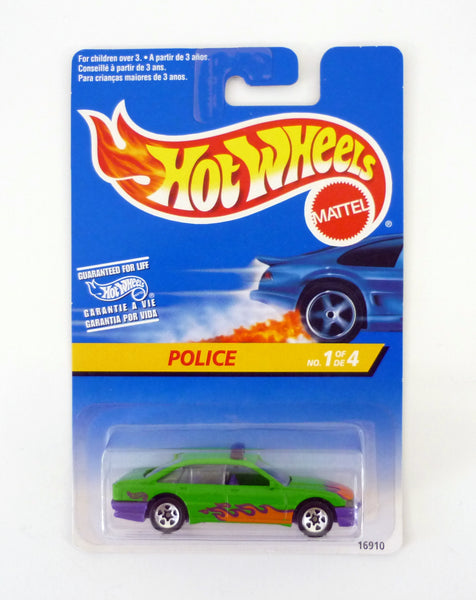 Hot Wheels Police Heat Fleet Series 1 of 4 Green Die-Cast Car Variant 1997