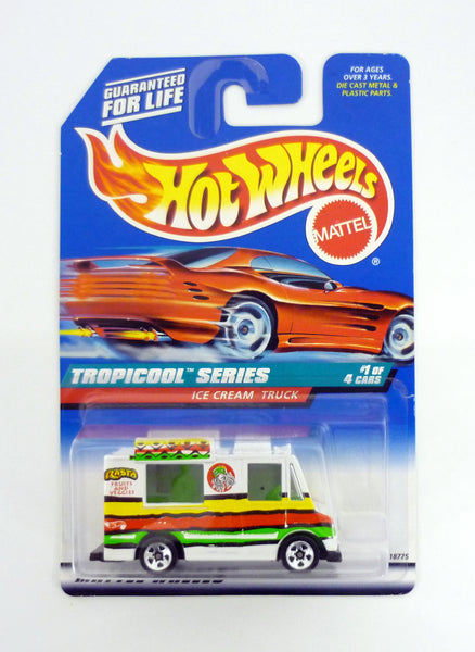 Hot Wheels Ice Cream Truck #693 Tropicool Series 1 of 4 White Die-Cast Car 1998