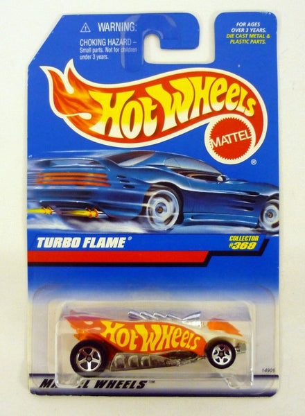 Hot Wheels Turbo Flame #369 White Die-Cast Car 1998