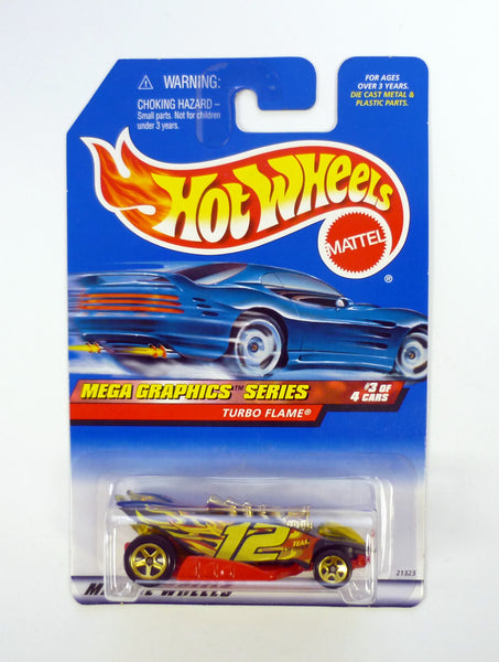 Hot Wheels Turbo Flame #975 Mega Graphics Series #3 of 4 Black Die-Cast Car 1999
