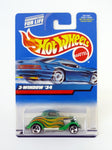 Hot Wheels 3-Window '34 #132 Green Die-Cast Car 2000