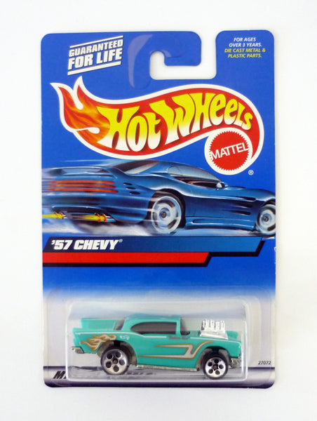 Hot Wheels '57 Chevy #105 Turquoise Die-Cast Car 2000