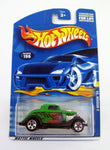 Hot Wheels 3-Window '34 #196 Green Die-Cast Car 2001