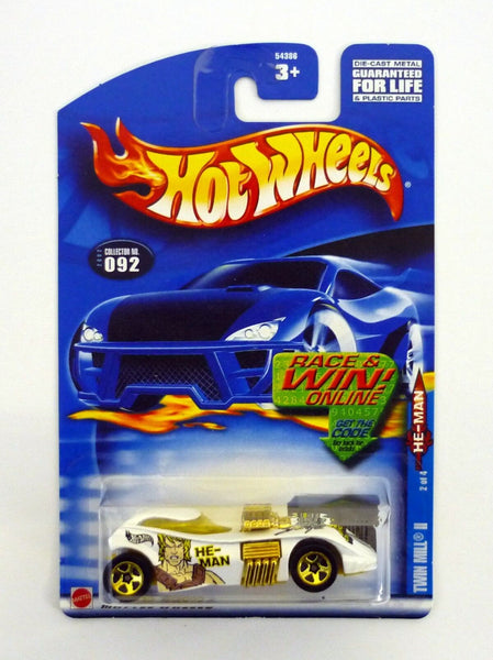 Hot Wheels Twin Mill II #092 He-Man 2 of 4 White Die-Cast Car 2002