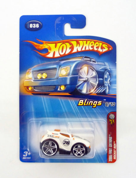 Hot Wheels Rocket Box #036 Blings 6/10 White Die-Cast Car 2005