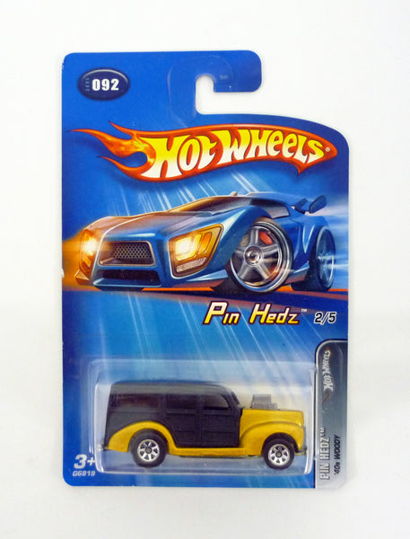 Hot Wheels '40s Woody #092 Pin Hedz 2/5 Gold Die-Cast Car 2005