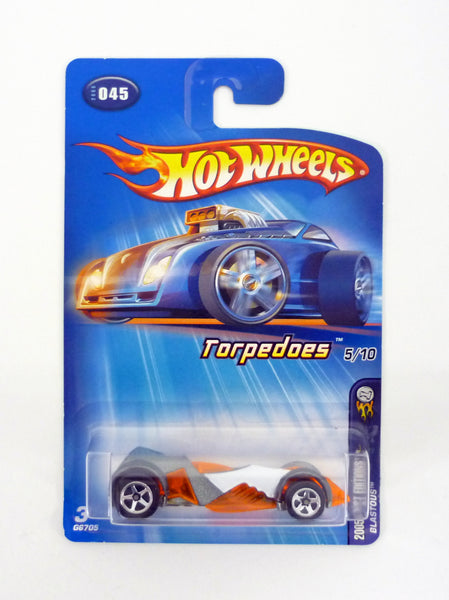 Hot Wheels Blastous #045 Torpedoes 5/10 Silver Die-Cast Car 2005