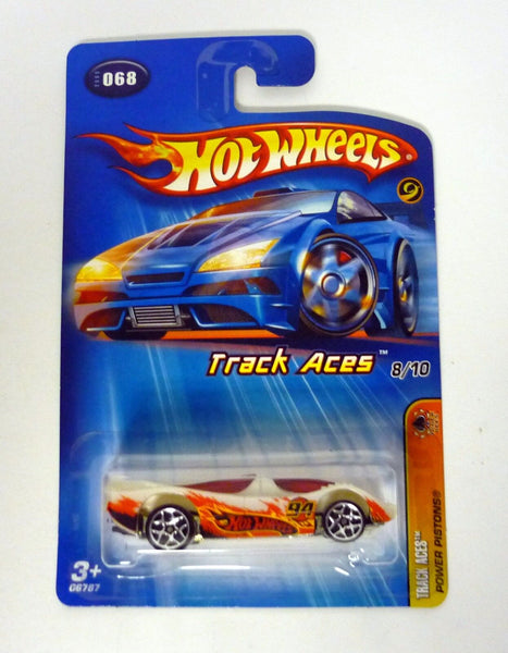 Hot Wheels Power Pistons #068 Track Aces 8/10 White Die-Cast Car 2005