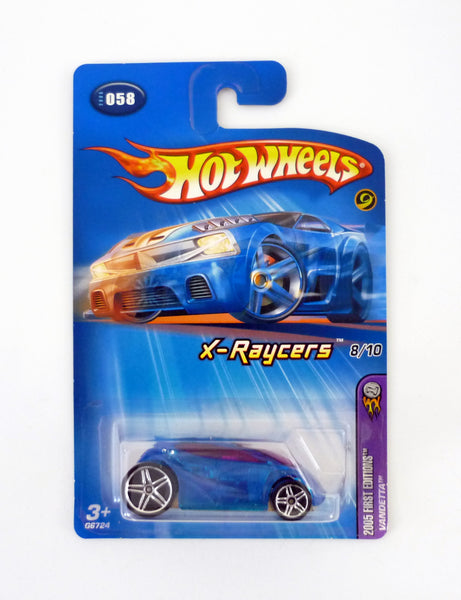 Hot Wheels Vandetta #058 X-Raycers 8/10 Blue Die-Cast Car 2005