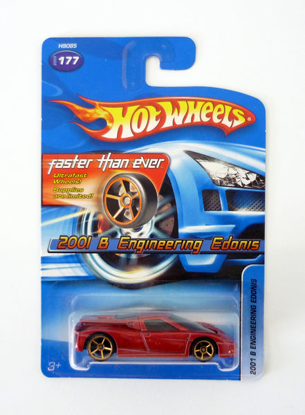 Hot Wheels 2001 B Engineering Edonis #177 Red Die-Cast Car FTE w/o Tampo 2006