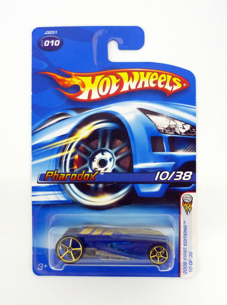 Hot Wheels Pharodox #010 First Editions 10 of 38 Blue Die-Cast Car 2006