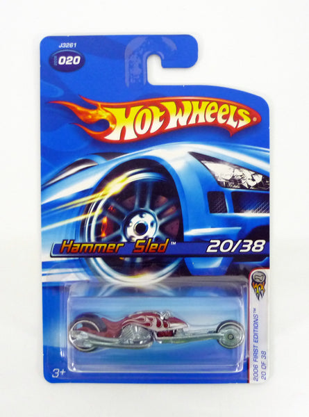 Hot Wheels Hammer Sled #020 First Editions 20/38 Red Die-Cast Motorcycle 2006