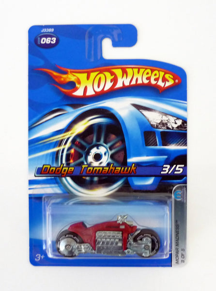Hot Wheels Dodge Tomahawk #063 Mopar Madness 3 of 5 Red Die-Cast Motorcycle 2006