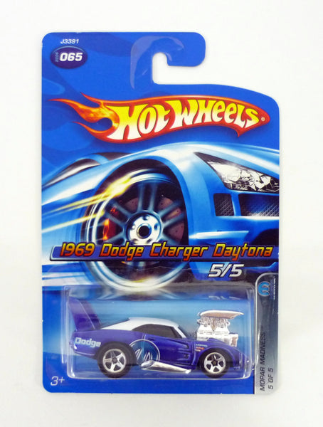 Hot Wheels 1969 Dodge Charger Daytona #065 Mopar Madness 5/5 Blue Die-Cast 2006