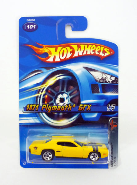 Hot Wheels 1971 Plymouth GTX #101 Muscle Mania 1 of 5 Yellow Die-Cast Car 2006