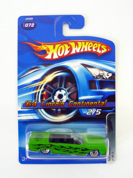 Hot Wheels '64 Lincoln Continental #072 Tag Rides 2 of 5 Green Die-Cast Car 2006