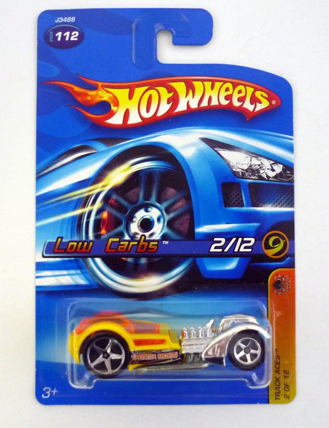 Hot Wheels Low Carbs #112 Track Aces 2 of 12 Yellow Die-Cast Car 2006