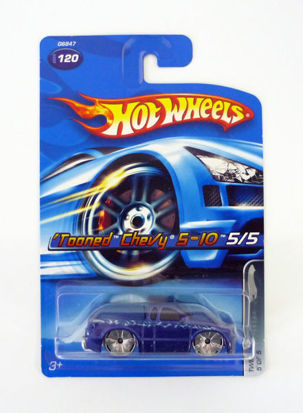 Hot Wheels 'Tooned Chevy S-10 #120 Twenty + 5 of 5 Blue Die-Cast Car 2006