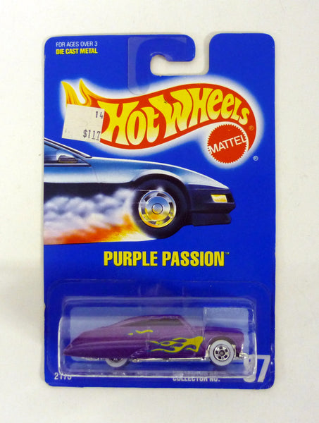 Hot Wheels Purple Passion #87 Purple Die-Cast Car w/Blue Card & White Walls 1992