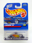 Hot Wheels 3-Window '34 #257 Silver Die-Cast Car 1998