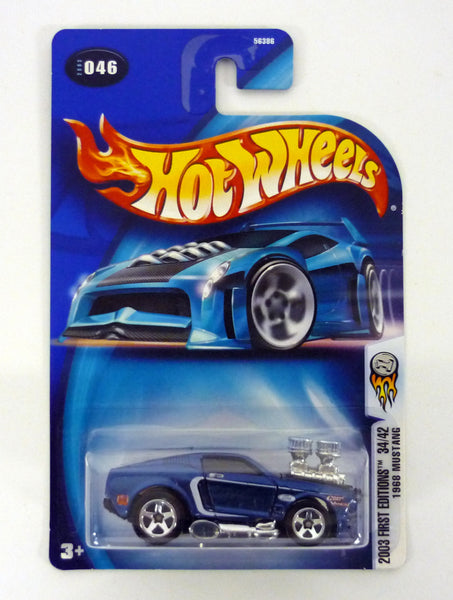 Hot Wheels 1968 Mustang #046 First Editions 34/42 Blue Die-Cast Car 2003