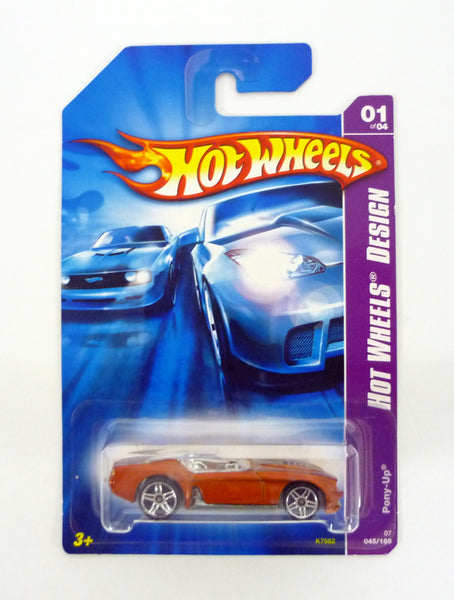 Hot Wheels Pony-Up 045/180 Hot Wheels Design #1 of 4 Orange Die-Cast Car 2007