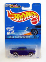 Hot Wheels '55 Chevy #575 Blue Streak Series #3 of 4 Blue Die-Cast Car 1997